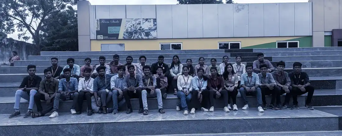 A SkillTank cohort photographed together outside the training centre
